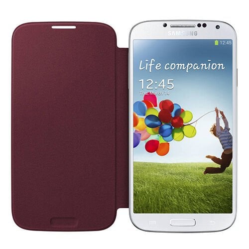 Galaxy S4 ile Uyumlu Flip Cover Kılıf Kırmızı EF-FI950BREGWW