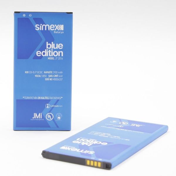 Simex Galaxy J7 2016 ile Uyumlu EB-BJ710CBC SBT-03 Batarya Blue Edition