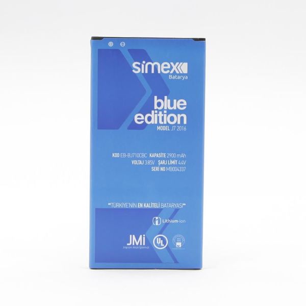 Simex Galaxy J7 2016 ile Uyumlu EB-BJ710CBC SBT-03 Batarya Blue Edition