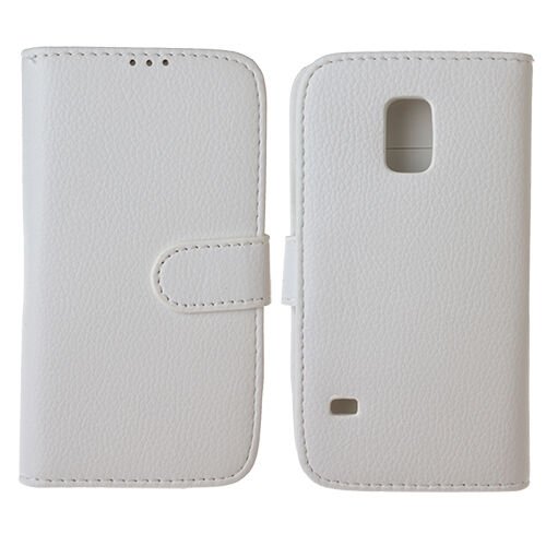 Galaxy S5 Mini G800H ile Uyumlu Cüzdanlı Kapaklı Kılıf Beyaz