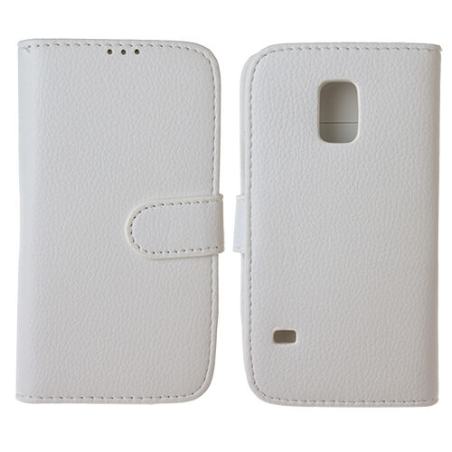 Galaxy S5 Mini G800H ile Uyumlu Cüzdanlı Kapaklı Kılıf Beyaz