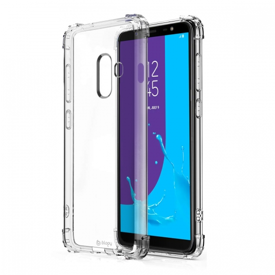 Blogy Galaxy J8 ile Uyumlu Crystal Fit Kılıf Crystal Clear
