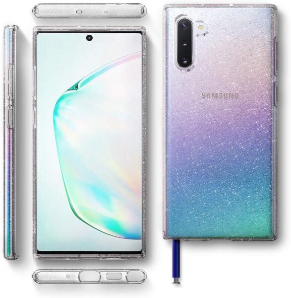Spigen Galaxy Note 10 ile Uyumlu Kılıf Liquid Crystal Glitter Crystal Quartz