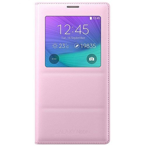 Galaxy Note 4 N910 ile Uyumlu Kılıf S View Cover EF-CN910BPEGWW Pembe (Out)