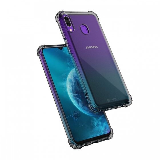 Blogy Galaxy M20 ile Uyumlu Crystal Fit Kılıf Smoke Black