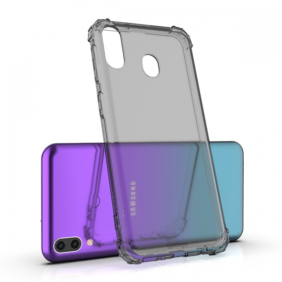 Blogy Galaxy M20 ile Uyumlu Crystal Fit Kılıf Smoke Black