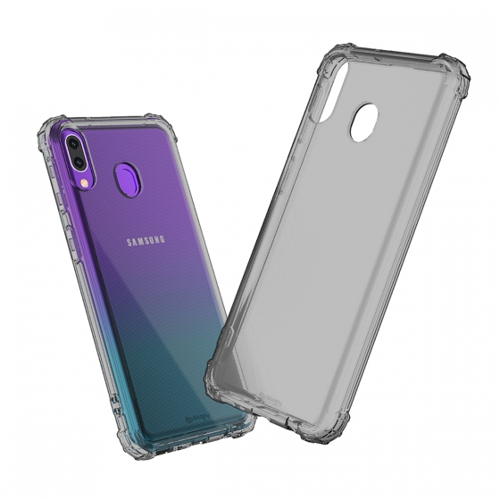 Blogy Galaxy M20 ile Uyumlu Crystal Fit Kılıf Smoke Black