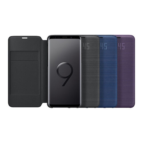 Galaxy S9 Plus ile Uyumlu LED View Cover Kılıf Siyah EF-NG965PBEGWW