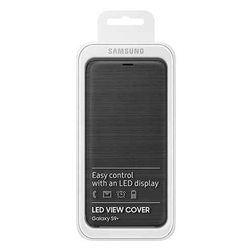 Galaxy S9 Plus ile Uyumlu LED View Cover Kılıf Siyah EF-NG965PBEGWW
