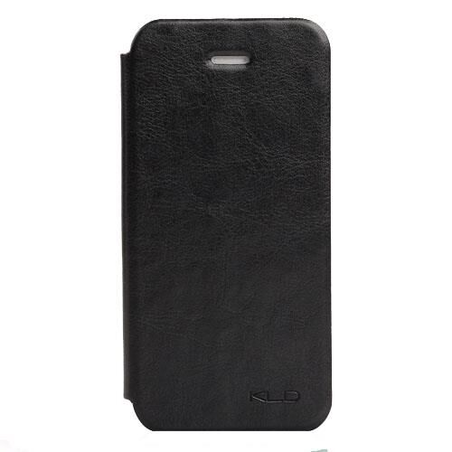 KLD iPhone SE/5S/5 ile Uyumlu Slim Enland Serisi Deri Kılıf Siyah