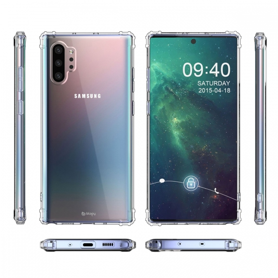 Blogy Galaxy Note 10 Plus ile Uyumlu Crystal Fit Kılıf Crystal Clear