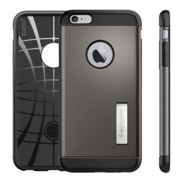 Spigen iPhone 6s Plus/6 Plus ile Uyumlu Kılıf Slim Armor Gun Metal