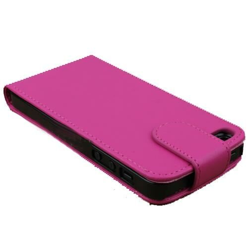 iPhone SE/5S/5 ile Uyumlu Deri Kılıf Dik Mıknatıslı Model Pembe Renk