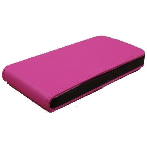 iPhone SE/5S/5 ile Uyumlu Deri Kılıf Dik Mıknatıslı Model Pembe Renk