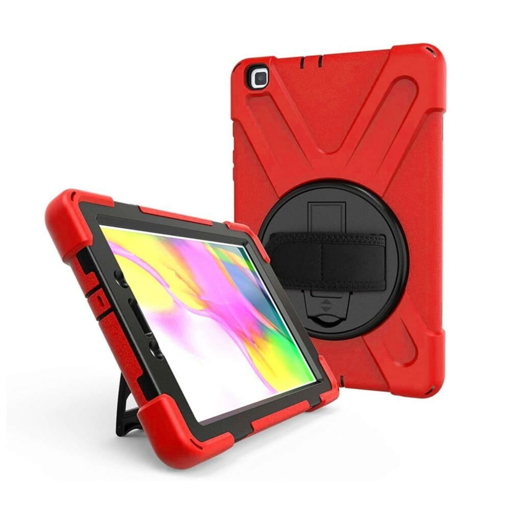 Galaxy Tab A T290 ile Uyumlu Defender Zırh Kılıf Kırmızı