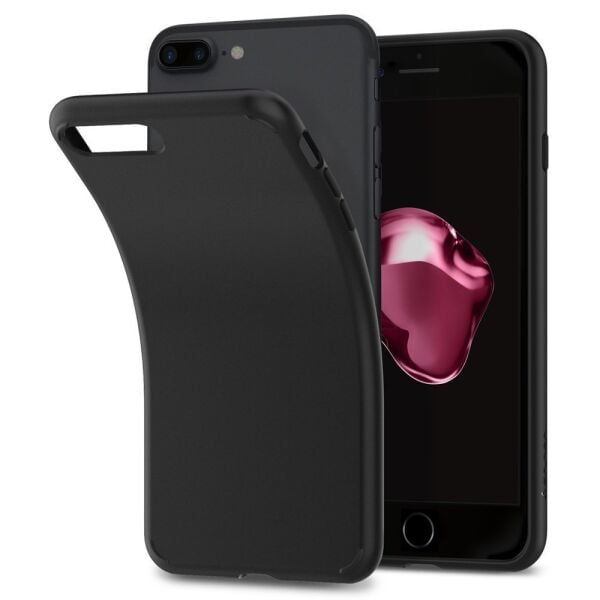 Spigen iPhone 7 Plus / 8 Plus ile Uyumlu Kılıf Liquid Crystal 4 Tarafı Tam Koruma Matte Black