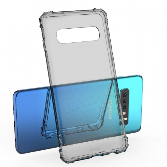 Blogy Galaxy S10 Plus ile Uyumlu Crystal Fit Kılıf Smoke Black