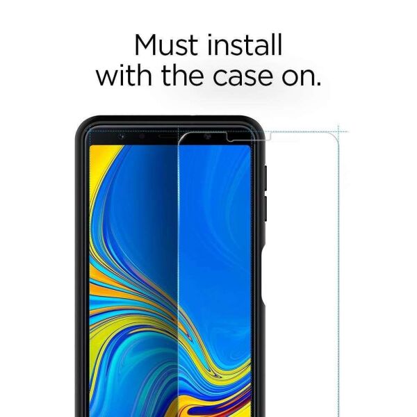 Spigen Galaxy A7 (2018) ile Uyumlu Ekran Koruyucu Glas.tR Slim HD