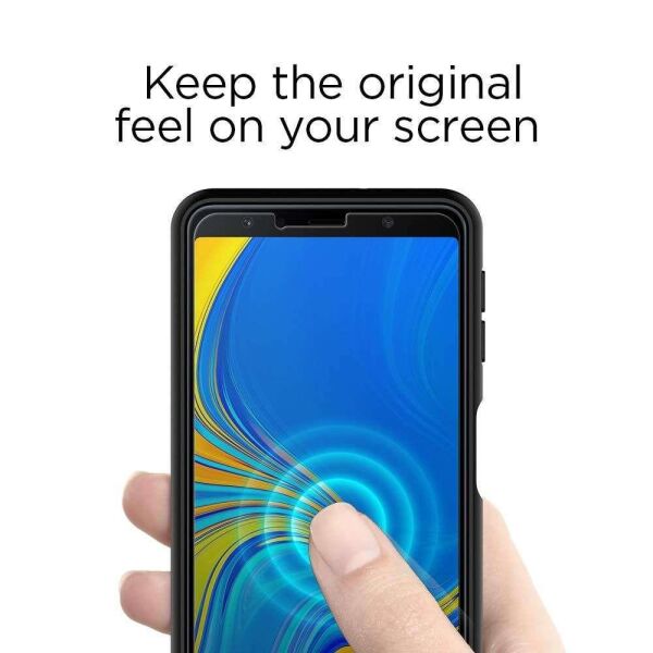 Spigen Galaxy A7 (2018) ile Uyumlu Ekran Koruyucu Glas.tR Slim HD