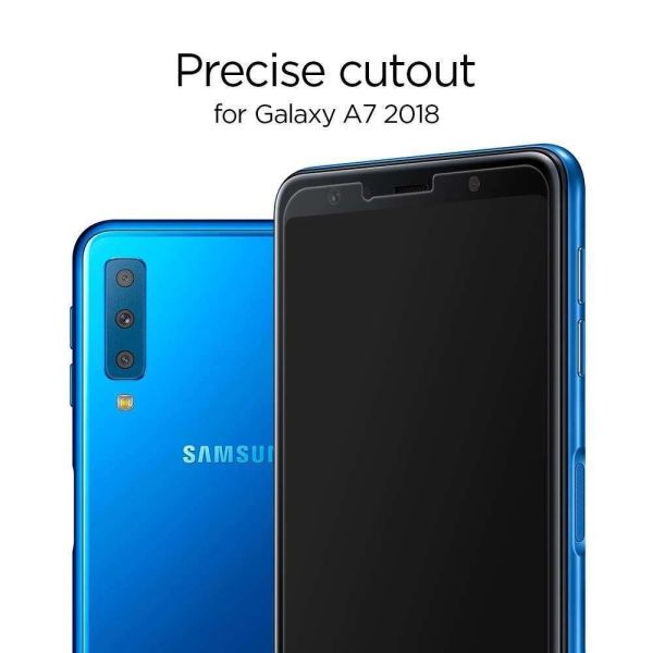 Spigen Galaxy A7 (2018) ile Uyumlu Ekran Koruyucu Glas.tR Slim HD