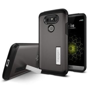 Spigen G5 ile Uyumlu Kılıf Tough Armor Gun Metal