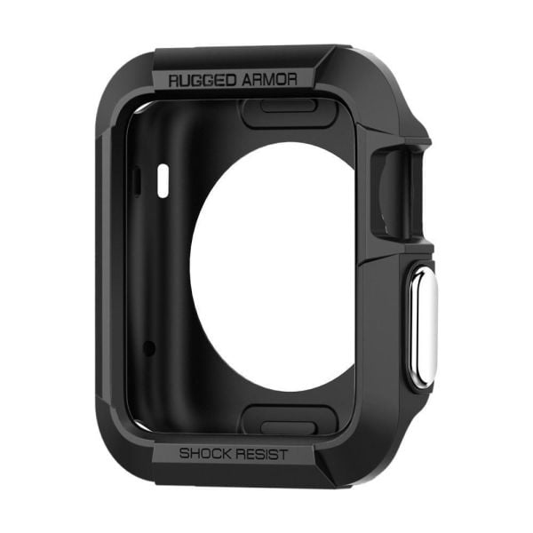Spigen Apple Watch 3/2/1 ile Uyumlu Kılıf Rugged Armor (42mm) Smooth Black