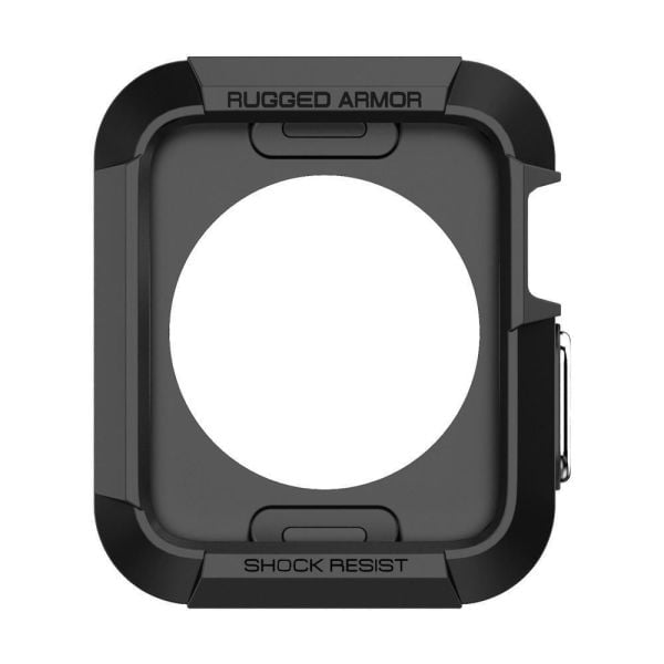 Spigen Apple Watch 3/2/1 ile Uyumlu Kılıf Rugged Armor (42mm) Smooth Black