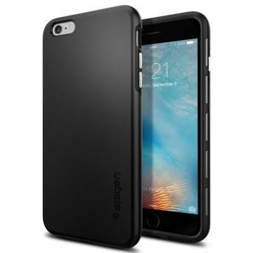 Spigen iPhone 6 Plus/6s Plus ile Uyumlu Kılıf Thin Fit Hybrid Black