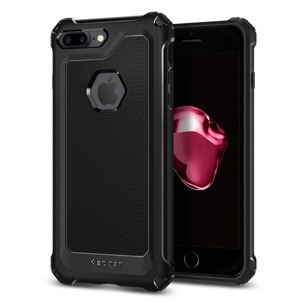 Spigen iPhone 7 Plus / 8 Plus ile Uyumlu Kılıf Rugged Armor Extra Black