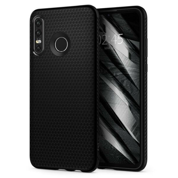 Spigen P30 Lite / Nova 4e ile Uyumlu Kılıf Liquid Air Matte Black