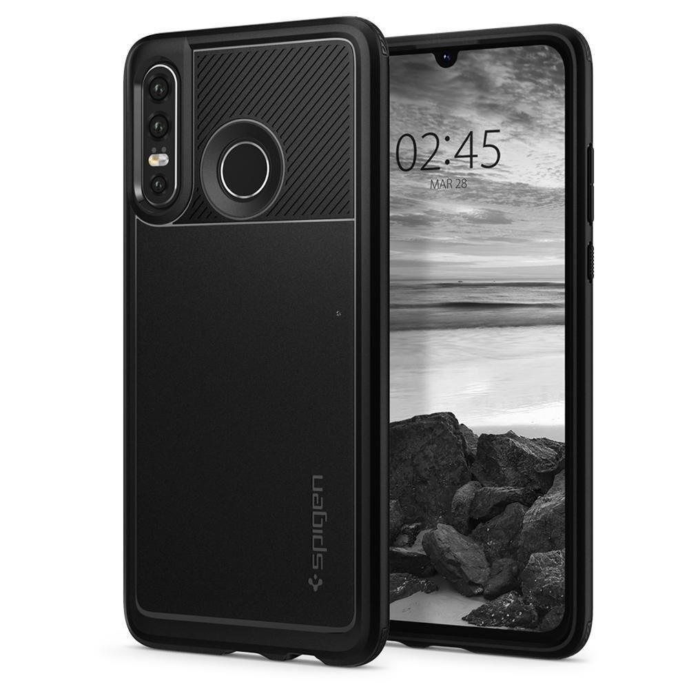 Spigen P30 Lite / Nova 4e ile Uyumlu Kılıf, Rugged Armor Matte Black