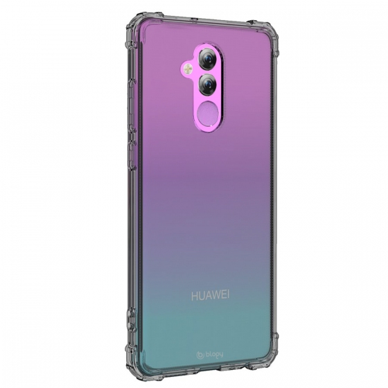 Blogy Mate 20 Lite ile Uyumlu Crystal Fit Kılıf Smoke Black