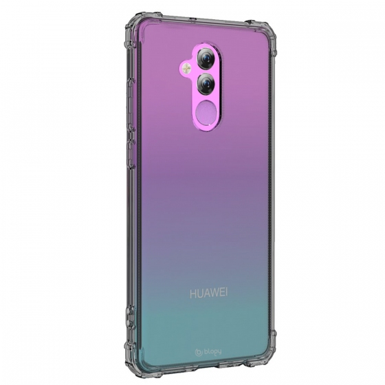 Blogy Mate 20 Lite ile Uyumlu Crystal Fit Kılıf Smoke Black