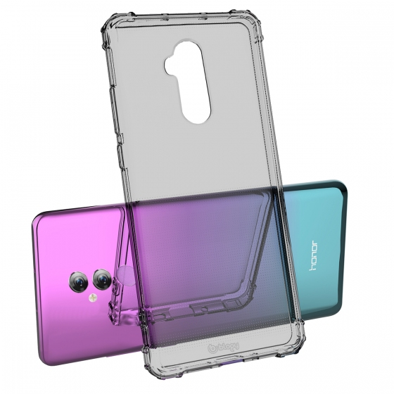 Blogy Mate 20 Lite ile Uyumlu Crystal Fit Kılıf Smoke Black