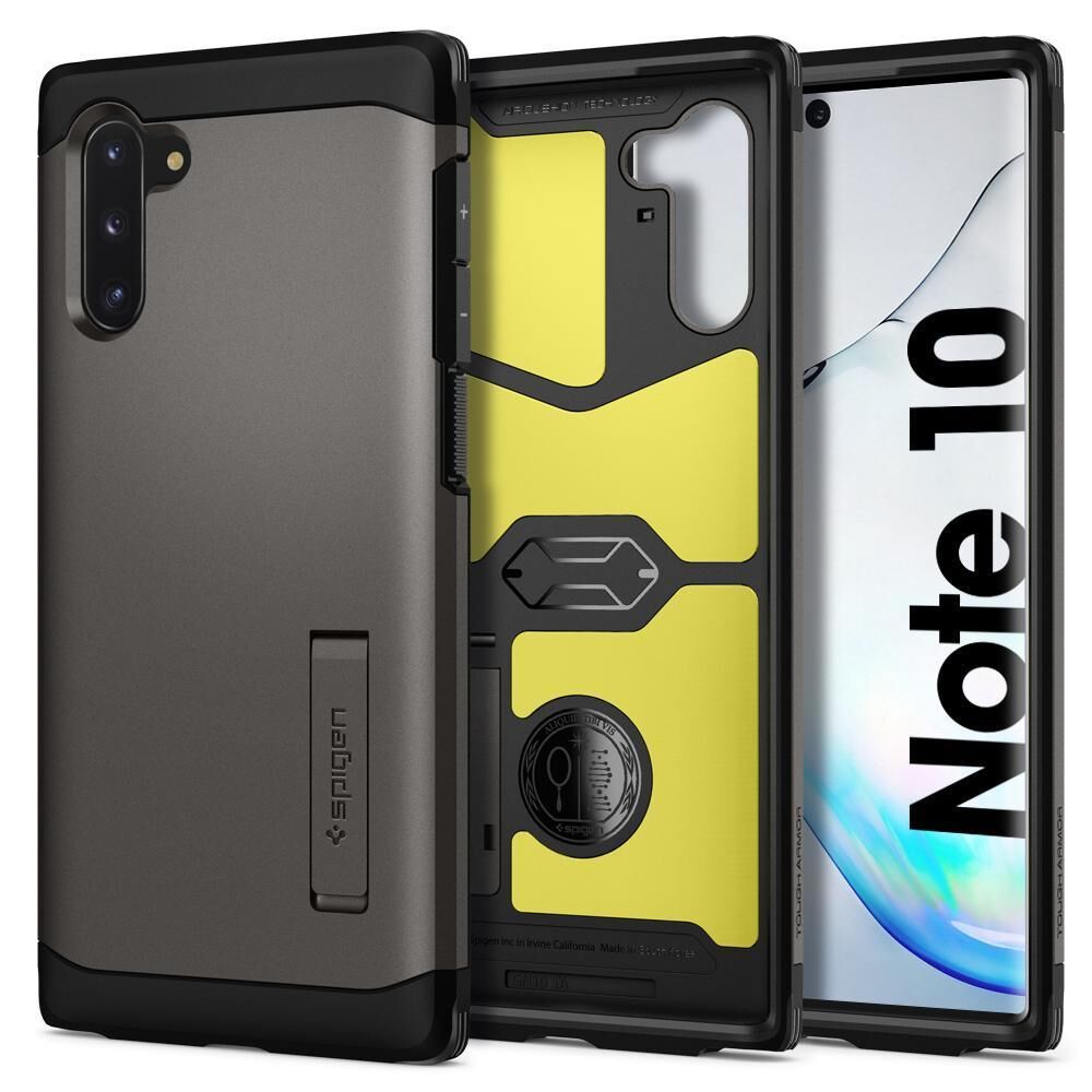 Spigen Galaxy Note 10 ile Uyumlu Kılıf Tough Armor Gunmetal