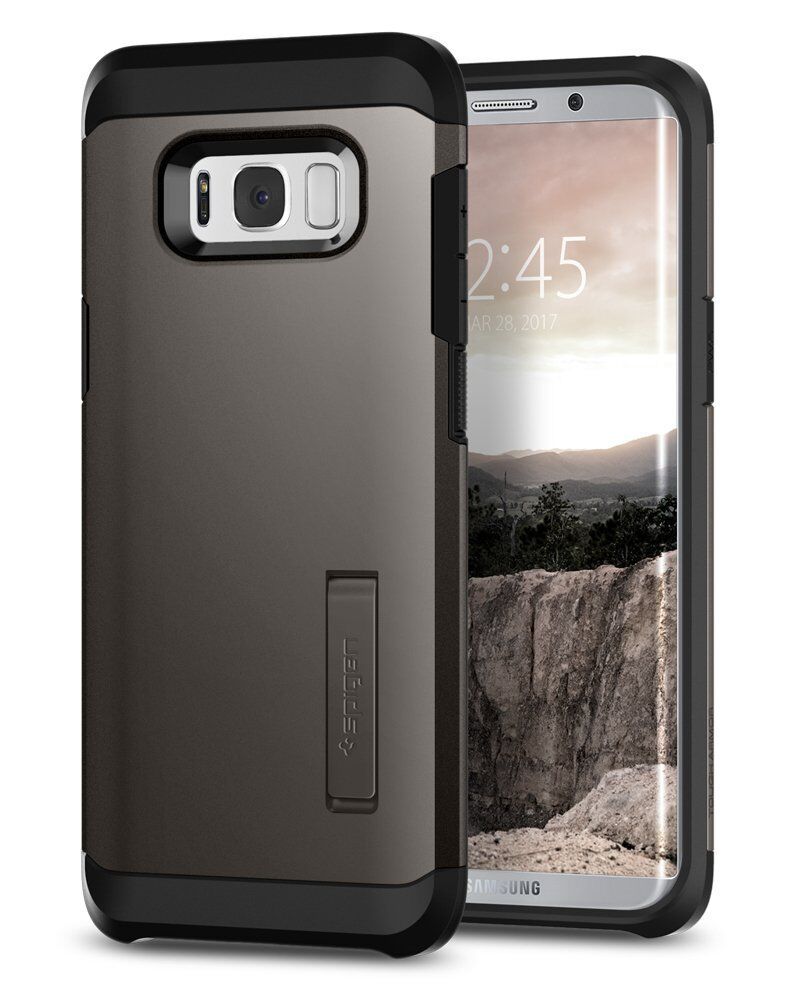 Spigen Galaxy S8 Plus ile Uyumlu Kılıf Tough Armor Gun Metal