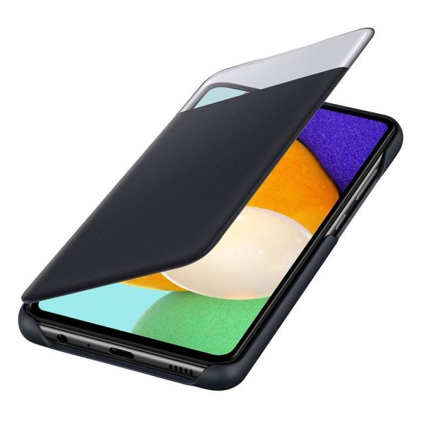 Galaxy A52 ile Uyumlu S View Cüzdan Kılıf Siyah EF-EA525PBEGTR (Out)