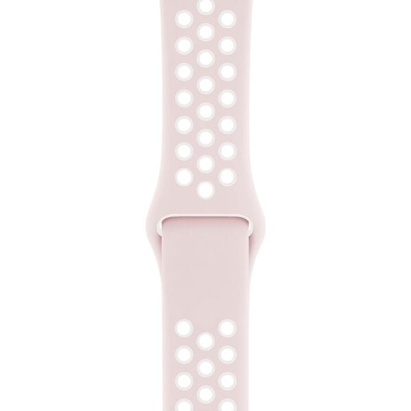 Apple Watch ile Uyumlu 42-44mm Silikon Kayış Pudra/Beyaz