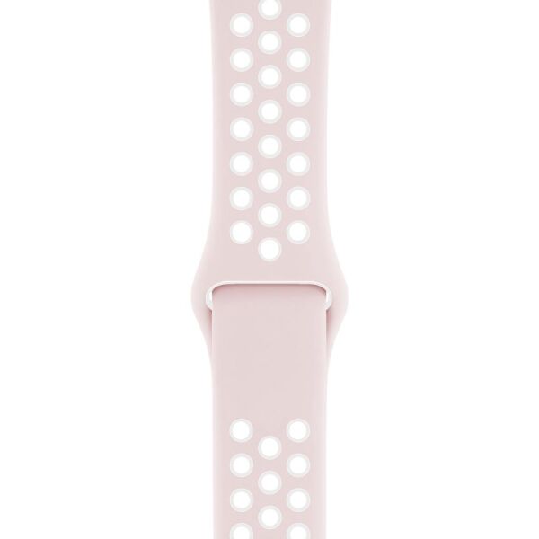 Apple Watch ile Uyumlu 42-44mm Silikon Kayış Pudra/Beyaz