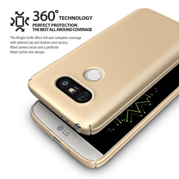 Ringke Slim G5 ile Uyumlu Kılıf Royal Gold 4 Tarafı Saran İnce Şık Tasarım