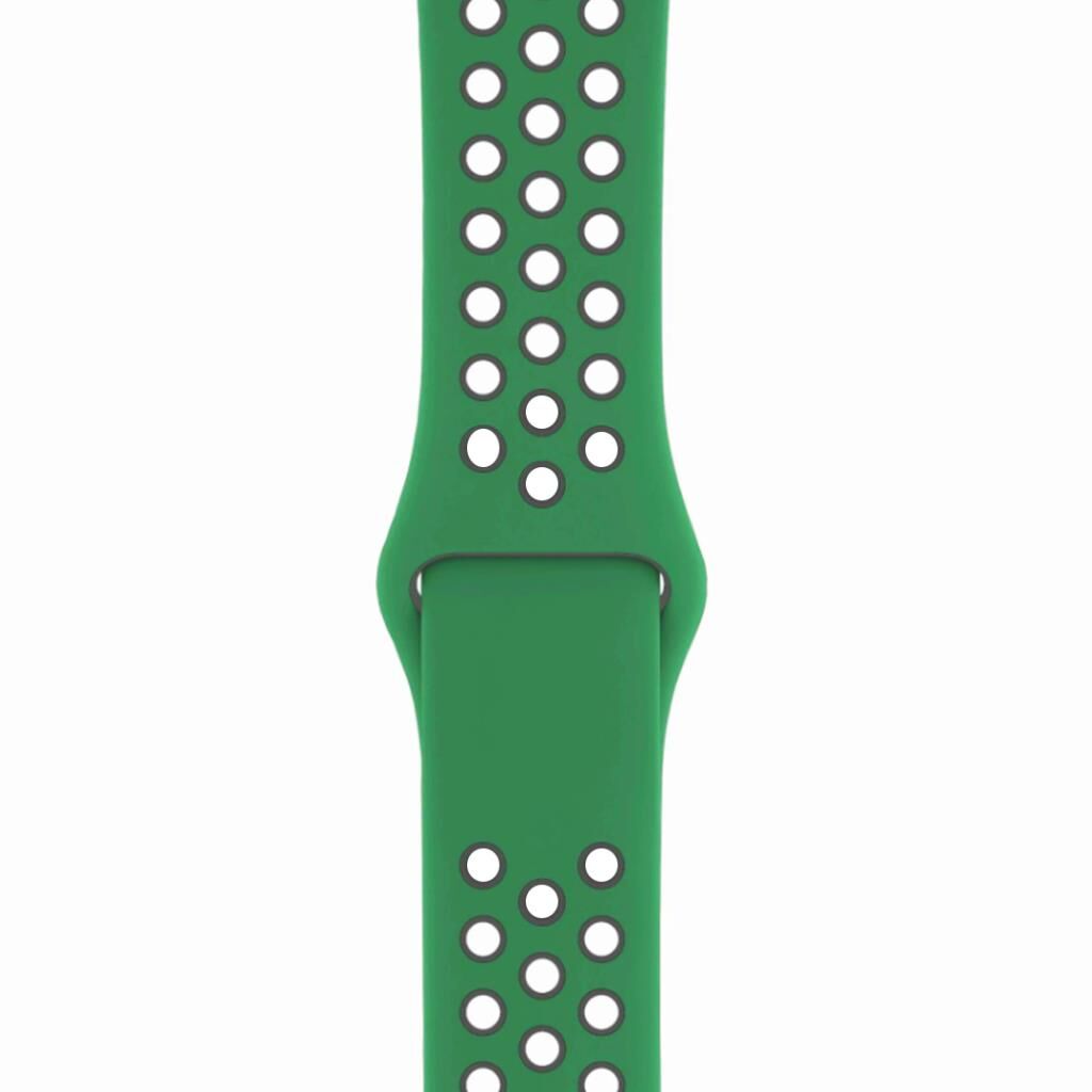 Apple Watch ile Uyumlu 42-44mm Silikon Kayış Su Yeşili/Gri