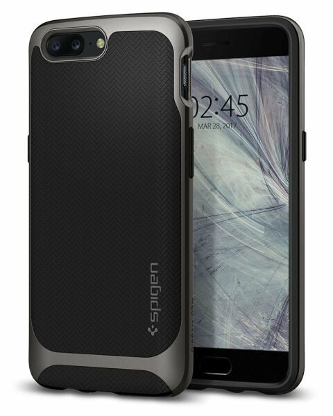 Spigen OnePlus 5 ile Uyumlu Kılıf Neo Hybrid Gun Metal