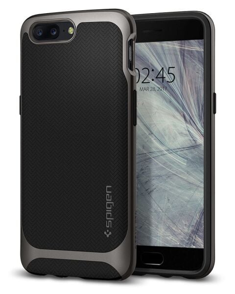Spigen OnePlus 5 ile Uyumlu Kılıf Neo Hybrid Gun Metal
