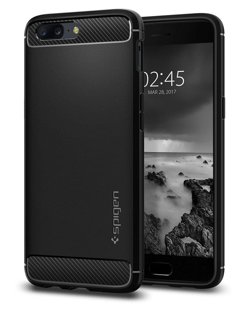 Spigen OnePlus 5 ile Uyumlu Kılıf Rugged Armor Black