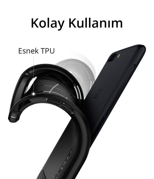 Spigen OnePlus 5 ile Uyumlu Kılıf Rugged Armor Black
