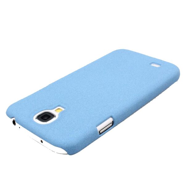 Galaxy S4 i9500 ile Uyumlu Kumlu Sert Kauçuk Kılıf Mavi