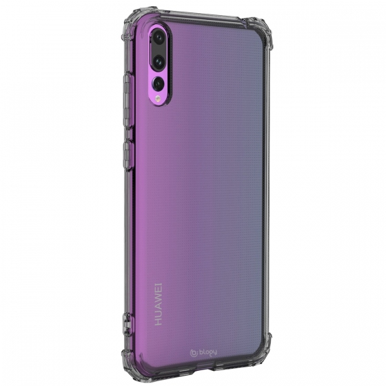 Blogy P20 Pro ile Uyumlu Crystal Fit Kılıf Smoke Black