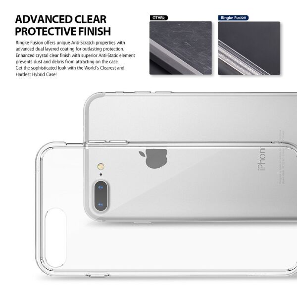 Ringke Fusion iPhone 7/8 Plus ile Uyumlu KIlıf Rose Gold TPU Bumper Extra Darbe Emici