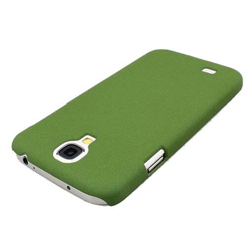Galaxy S4 i9500 ile Uyumlu Kumlu Sert Kauçuk Kılıf Yeşil