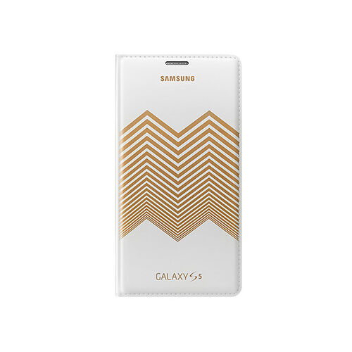 Galaxy S5 ile Uyumlu Nicholas Kırkwood Flip Wallet Kılıf Altın Desenli EF-WG900RLEGWW